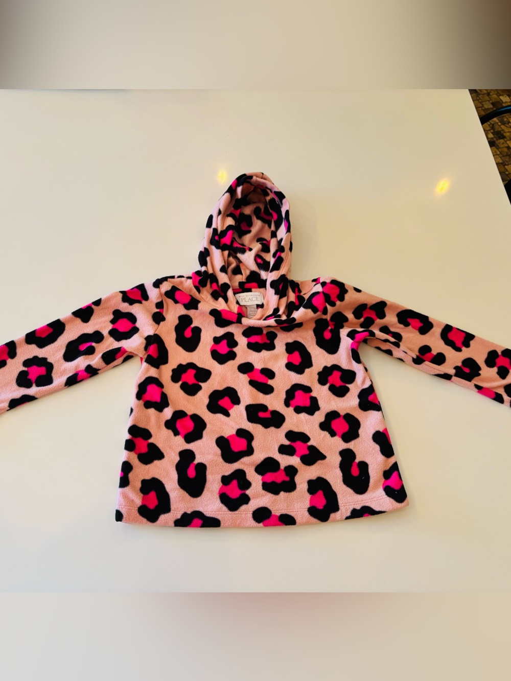NWOT toddler pink leopard hooded sweater
